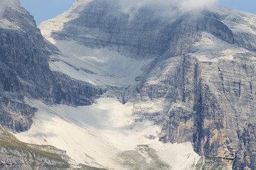 view of mountains with glacier on the Alps in Italy
