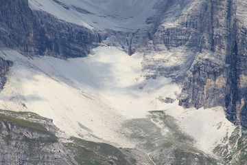 view of mountains with glacier on the Alps in Italy