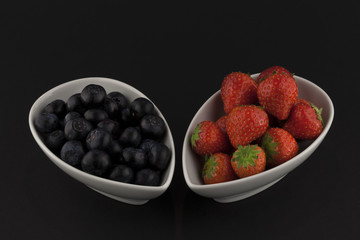 Blueberries and strawberries
