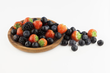 Blueberries and strawberries