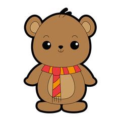 Obraz premium cute bear teddy kawaii character