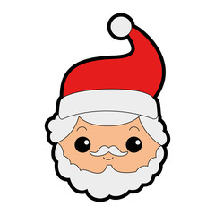 cute santa claus head kawaii character