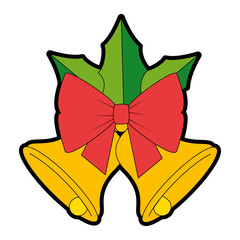 christmas bell with leafs