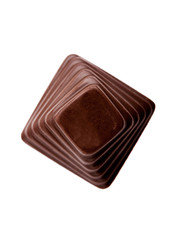 chocolate candy on white background. Delicious chocolate pralines