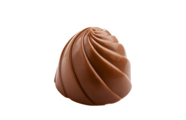 chocolate candy on white background. Delicious chocolate pralines