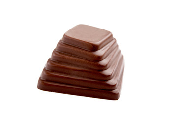 chocolate candy on white background. Delicious chocolate pralines