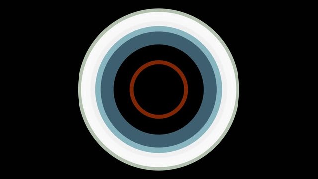 Animation konzentrischer Kreise in warmen und kalten Farben