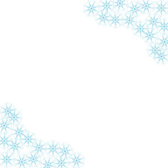 Festive decorative frame made of snowflakes on a white background. For posters, postcards, greeting for Christmas, new year.