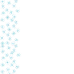 Festive decorative frame made of snowflakes on a white background. For posters, postcards, greeting for Christmas, new year.