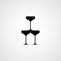 Pyramid of glasses. Vector icon
