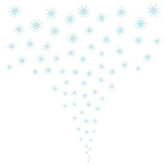 Fototapeta premium Festive decorative frame made of snowflakes on a white background. For posters, postcards, greeting for Christmas, new year.