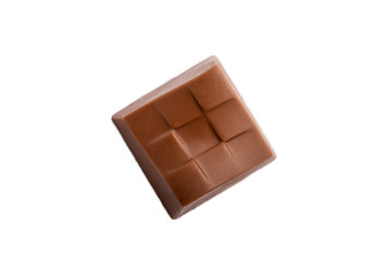 chocolate candy on white background. Delicious chocolate pralines