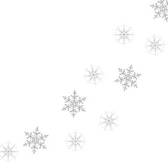 Festive decorative frame made of snowflakes on a white background. For posters, postcards, greeting for Christmas, new year.
