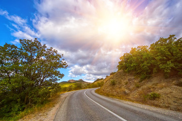 Mountain Landscape with Winding Road