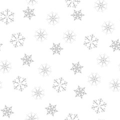 seamless pattern of snowflakes on a white background. For posters, postcards, greeting for Christmas, new year.