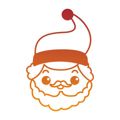 cute santa claus head kawaii character
