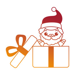 cute santa claus in giftbox kawaii character