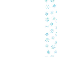 Festive decorative frame made of snowflakes on a white background. For posters, postcards, greeting for Christmas, new year.