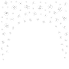 Festive decorative frame made of snowflakes on a white background. For posters, postcards, greeting for Christmas, new year.