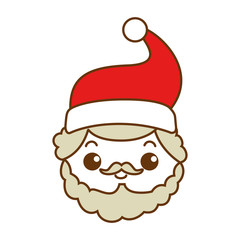 cute santa claus head kawaii character