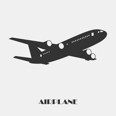 Vector illustration of airplane on white background