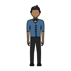 colorful waiter man over white background  vector illustration