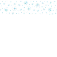 Festive decorative frame made of snowflakes on a white background. For posters, postcards, greeting for Christmas, new year.