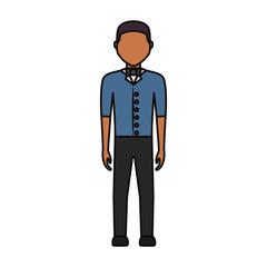 colorful waiter man over white background  vector illustration