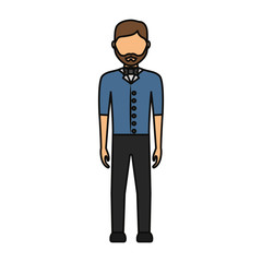 colorful waiter man over white background  vector illustration