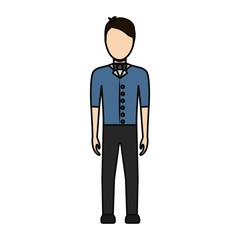 colorful waiter man over white background  vector illustration