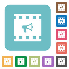 Movie director rounded square flat icons