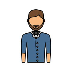 colorful waiter man over white background  vector illustration