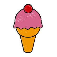 Ice cream cone icon vector illustration graphic design