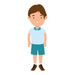 little boy student with uniform character