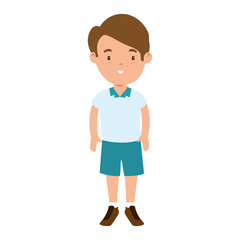 little boy student with uniform character