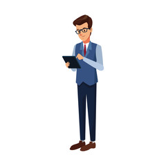 Businessman executive cartoon icon vector illustration graphic design