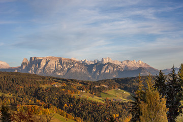 Evening dolomitic landscape, Renon/Ritten, Alto Adige/South Tyrol, Italy
