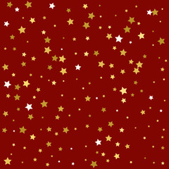 Golden stars are falling down. Vector illustration