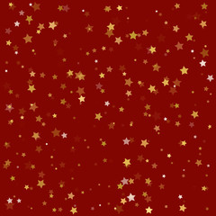 Obraz na płótnie Canvas Festive flying gold stars shower. Vector illustration