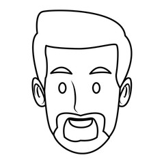 Obraz premium Man face cartoon icon vector illustration graphic design