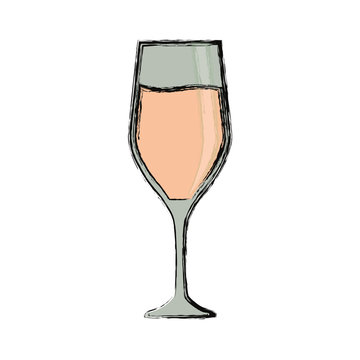 colored glass of champagne over white background  vector illustration