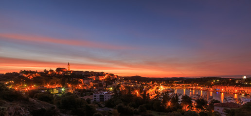Croatian coast town Vrsar at dawn