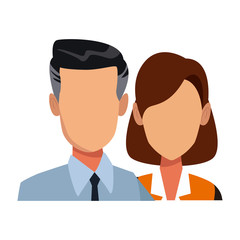 Business couple teamwork icon vector illustration graphic design