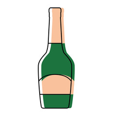 champagne bottle icon over white background colorful design vector illustration