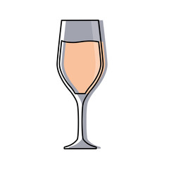 champagne glass icon over white background vector illustration