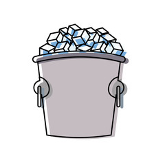 ice bucket icon over white background vector illustration