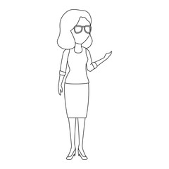 beautiful teacher female avatar character