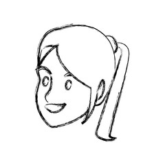 Woman face cartoon icon vector illustration graphic design