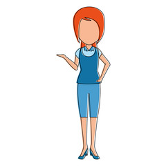 beautiful teacher female avatar character