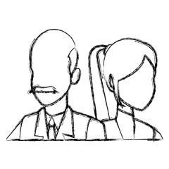 Business couple teamwork icon vector illustration graphic design